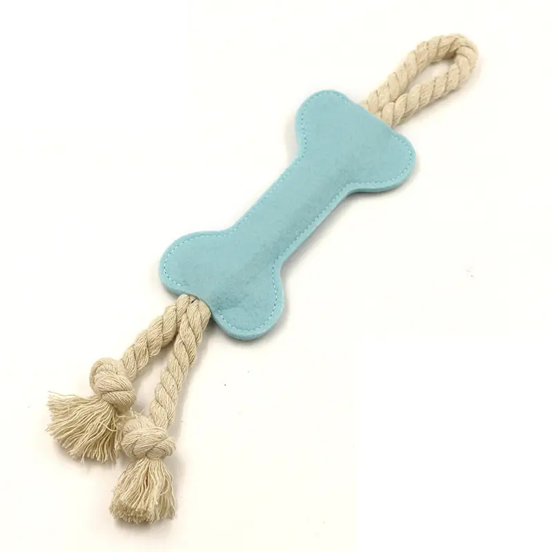 Cross-Border Pet Toys Chewing Toys Ready-Made Felt Bone-Shaped Dog Portable Teething Bone Stick