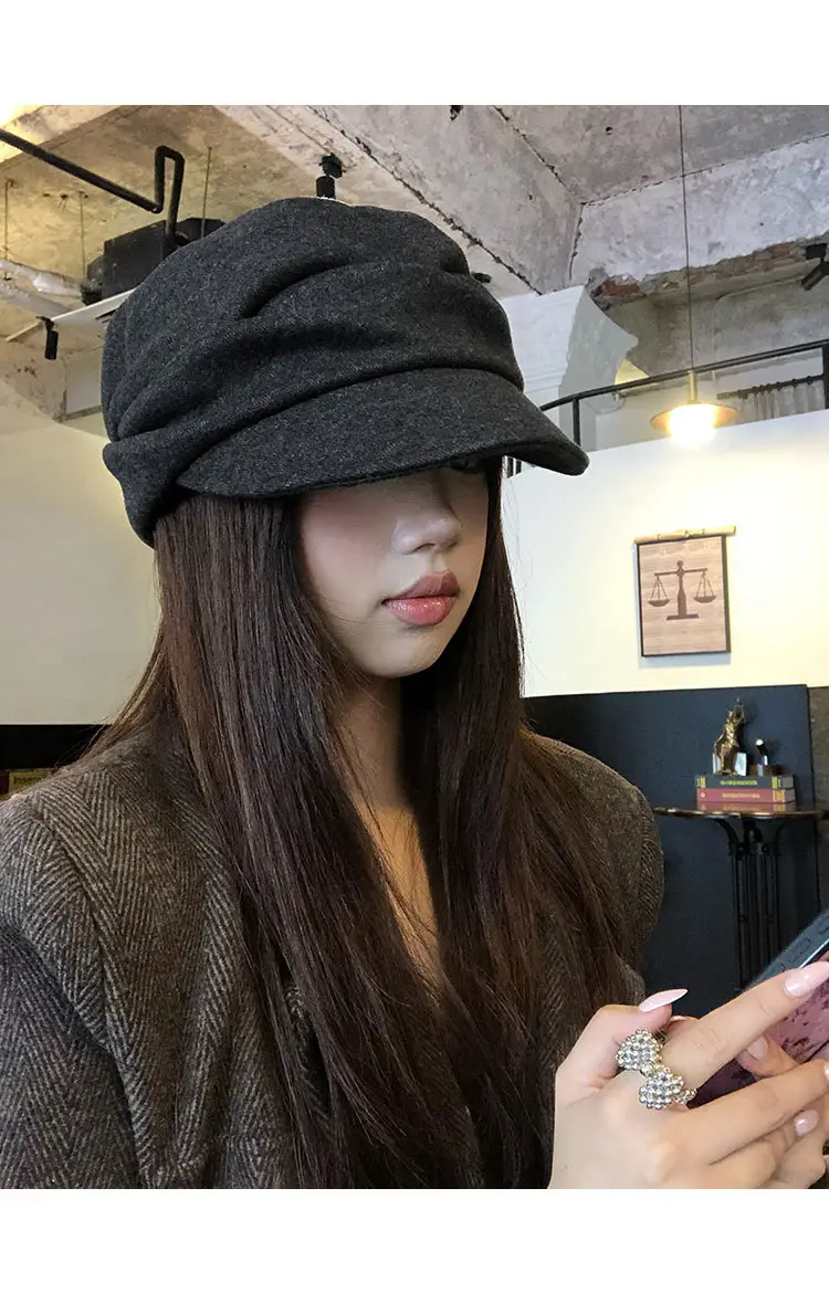 Japanese-Style Yamamoto Black Pleated Beret for Women Autumn Winter 2025 — feature 7