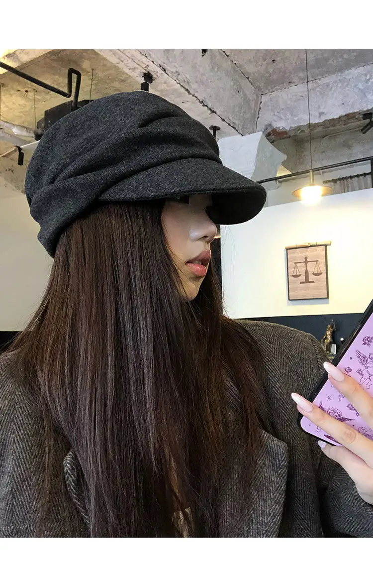 Japanese-Style Yamamoto Black Pleated Beret for Women Autumn Winter 2025 — feature 9