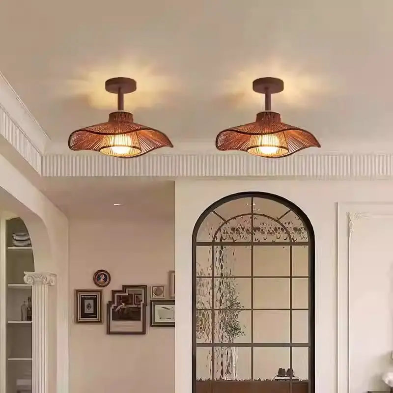 Wabi-Sabi Style Corridor Light, Aisle Light, Ceiling Light, Japanese Retro Entrance, Balcony, Staircase, Bedroom, Restaurant Lighting Fixtures — feature 21