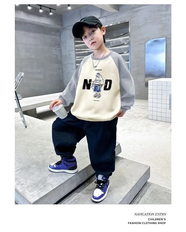 Children's Velvet T-Shirt MDD Graphic Boys Warm Sweatshirt — feature 14