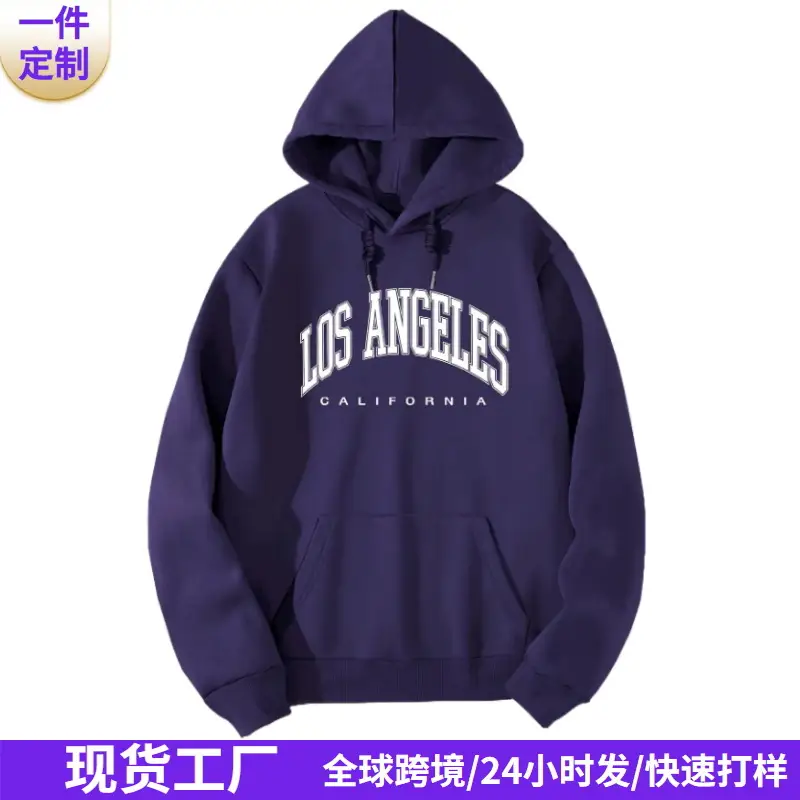 Men Los Angeles Pattern Hoodie Fleece Lined Warm - Image 7