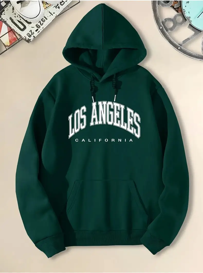 Men Los Angeles Pattern Hoodie Fleece Lined Warm — feature 14