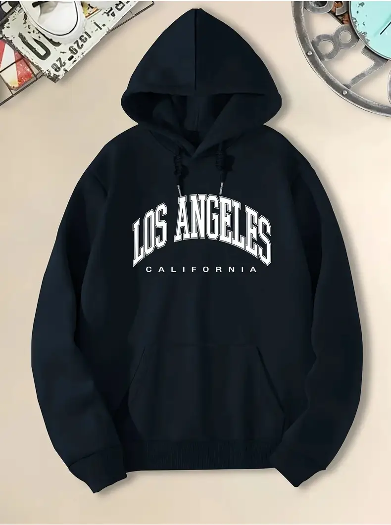 Men Los Angeles Pattern Hoodie Fleece Lined Warm — feature 21