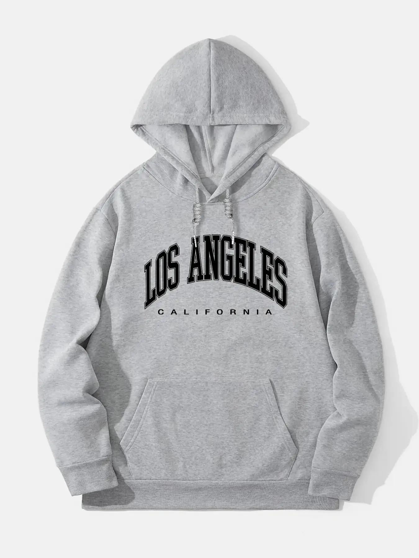 Men Los Angeles Pattern Hoodie Fleece Lined Warm - Image 2