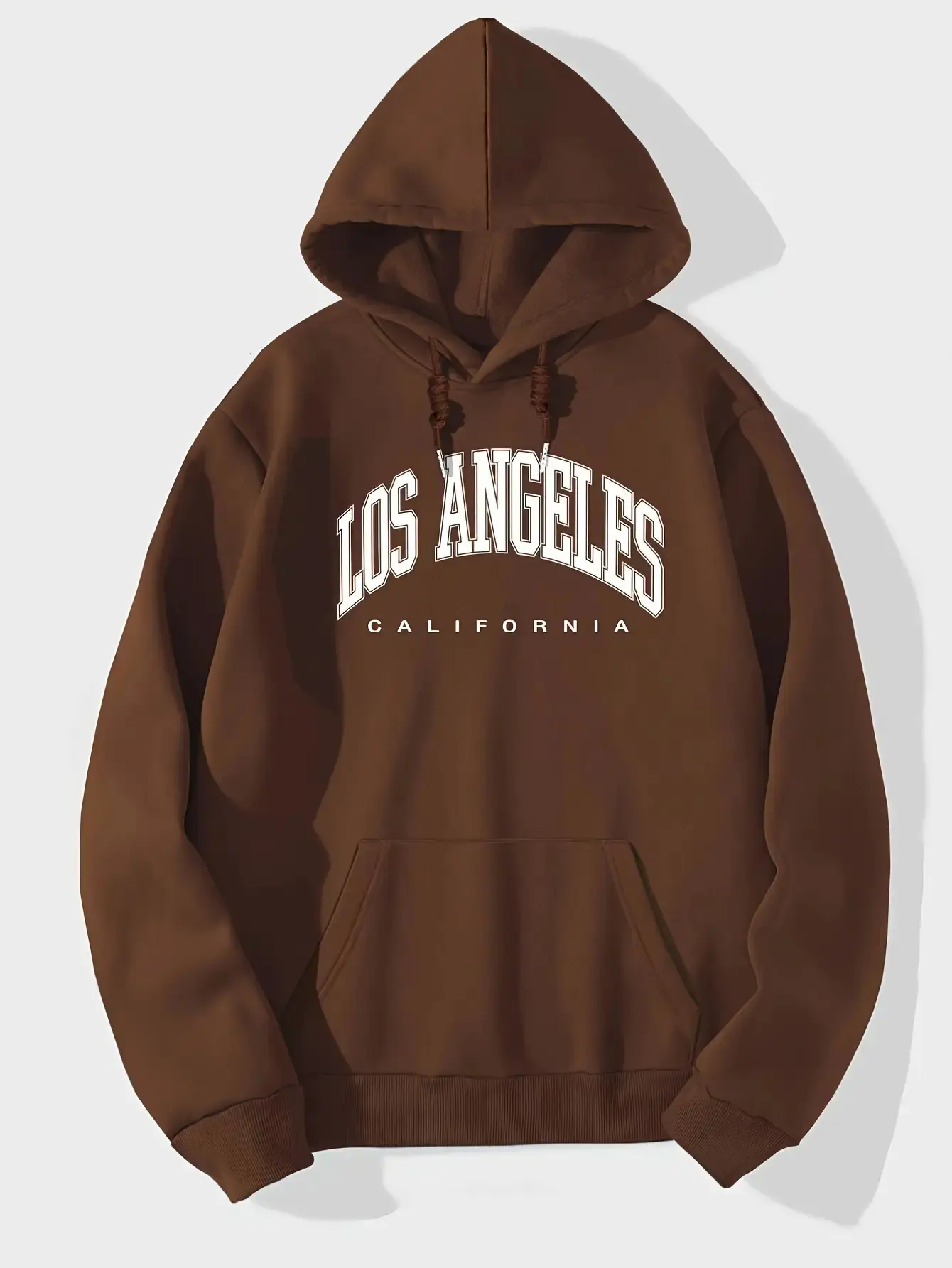 Men Los Angeles Pattern Hoodie Fleece Lined Warm - Image 4