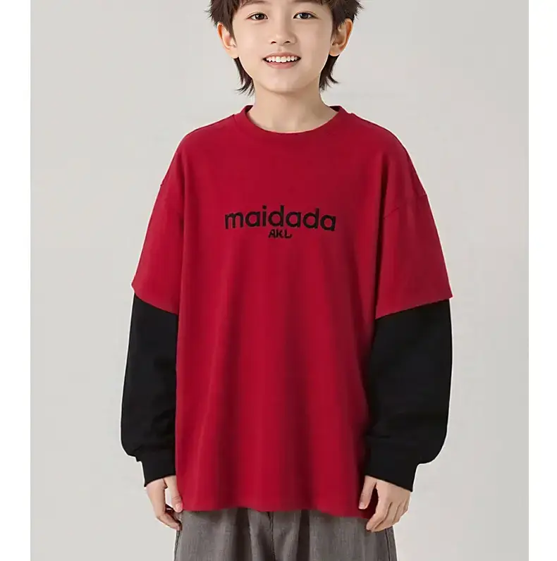 Boys Cotton Warm T-Shirt Yellow Black Long Sleeve — feature 10