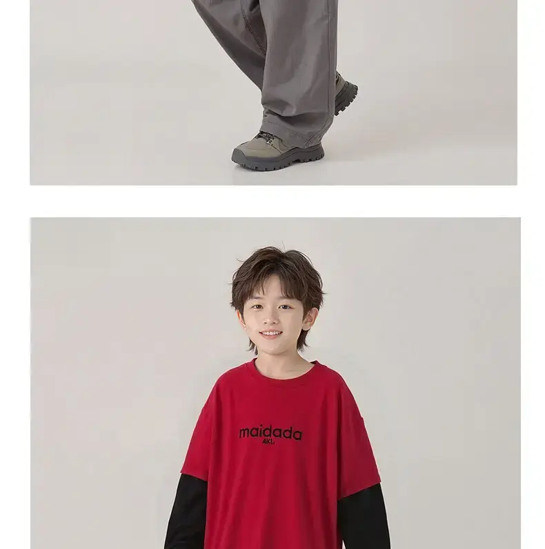 Boys Cotton Warm T-Shirt Yellow Black Long Sleeve — feature 12