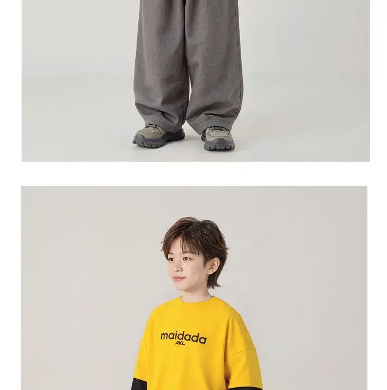 Boys Cotton Warm T-Shirt Yellow Black Long Sleeve — feature 8