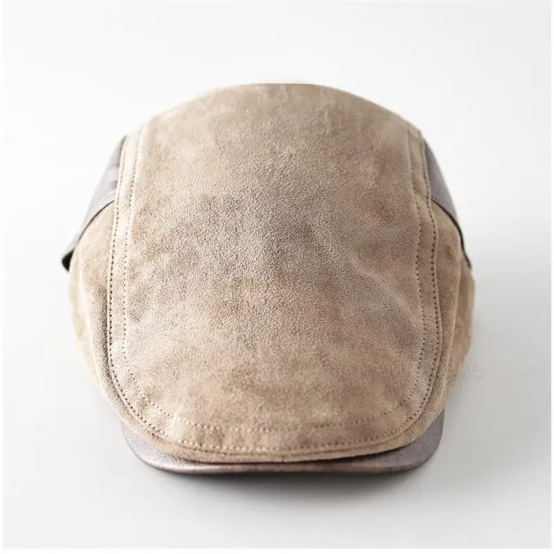 Autumn Retro Suede Patchwork Brim Cap Unisex - Image 4