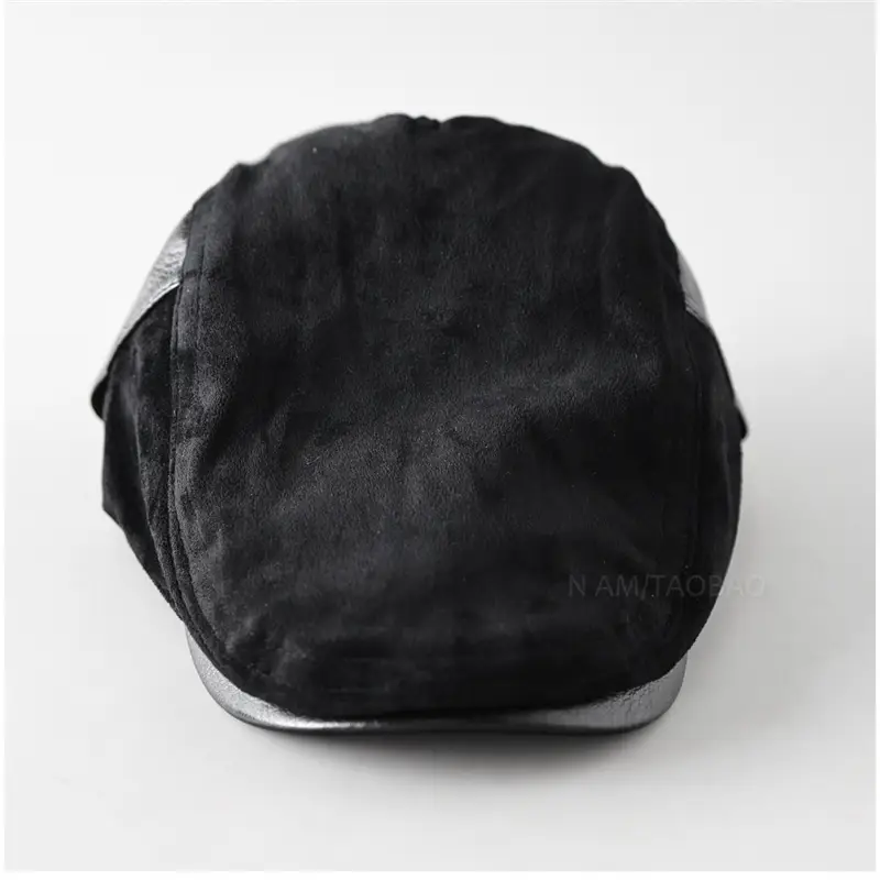 Autumn Retro Suede Patchwork Brim Cap Unisex - Image 5