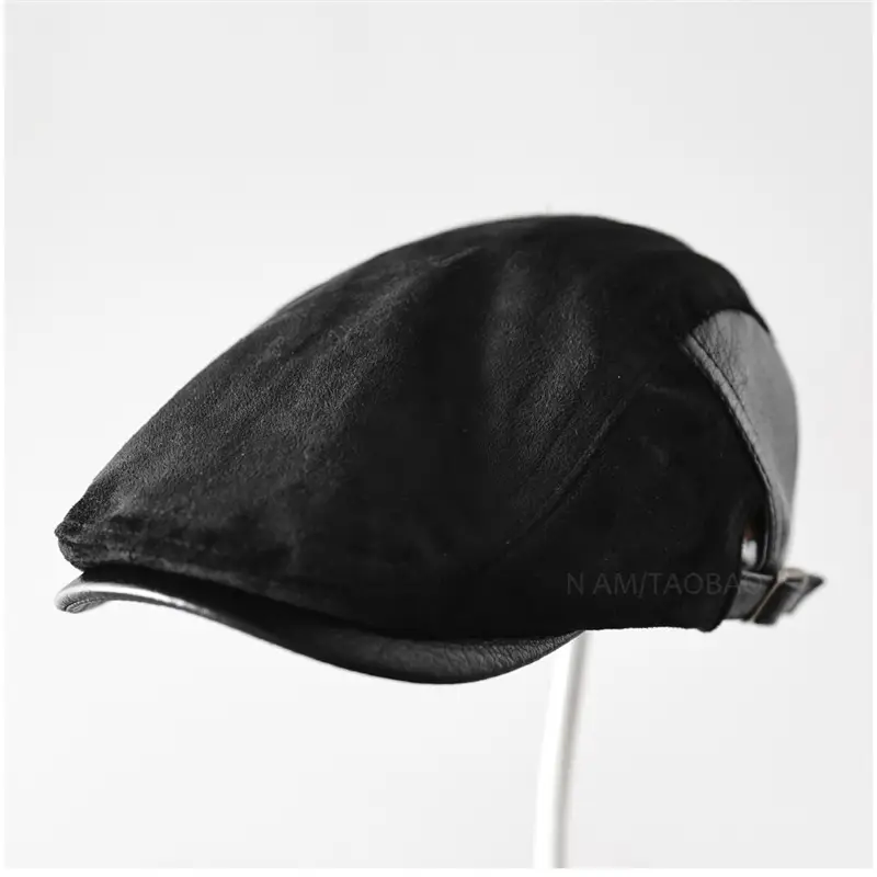 Autumn Retro Suede Patchwork Brim Cap Unisex - Image 7
