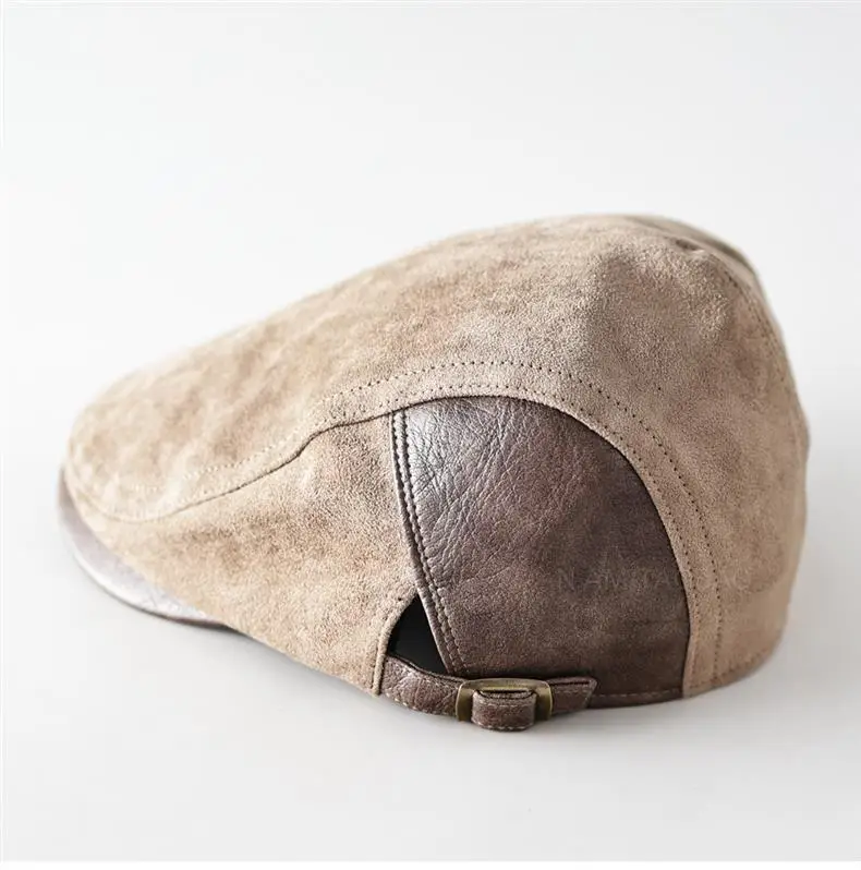 Autumn Retro Suede Patchwork Brim Cap Unisex — feature 1