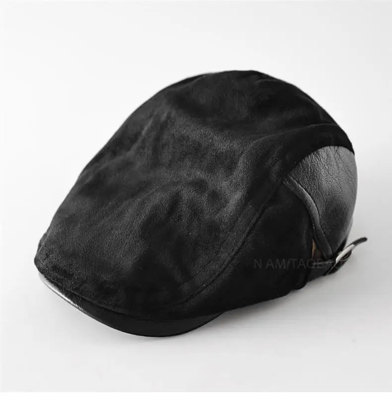 Autumn Retro Suede Patchwork Brim Cap Unisex — feature 2