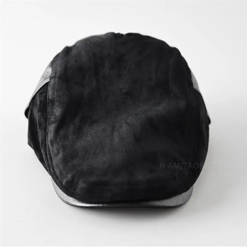 Autumn Retro Suede Patchwork Brim Cap Unisex — feature 3