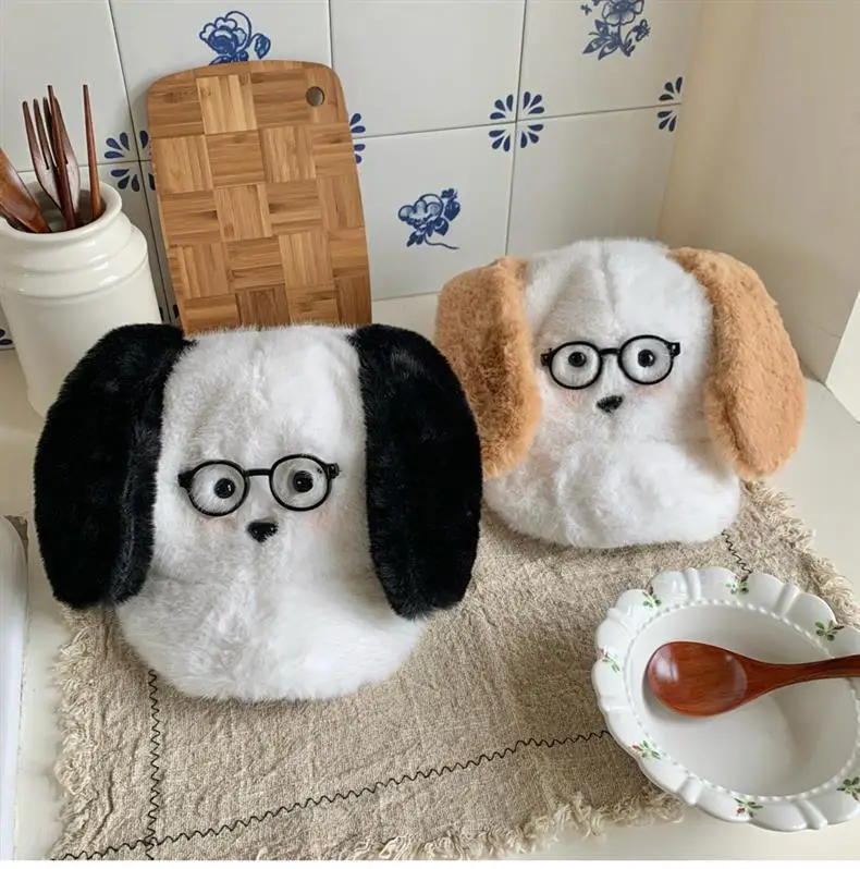 Plush Puppy Glasses Cap for Women Winter Warm Face Cover — feature 16