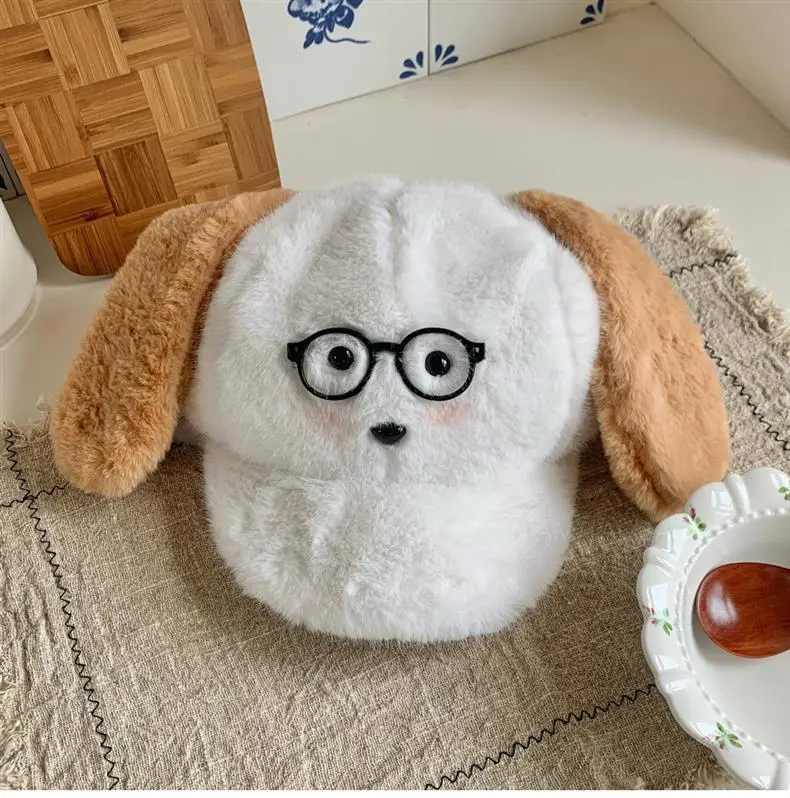 Plush Puppy Glasses Cap for Women Winter Warm Face Cover — feature 17