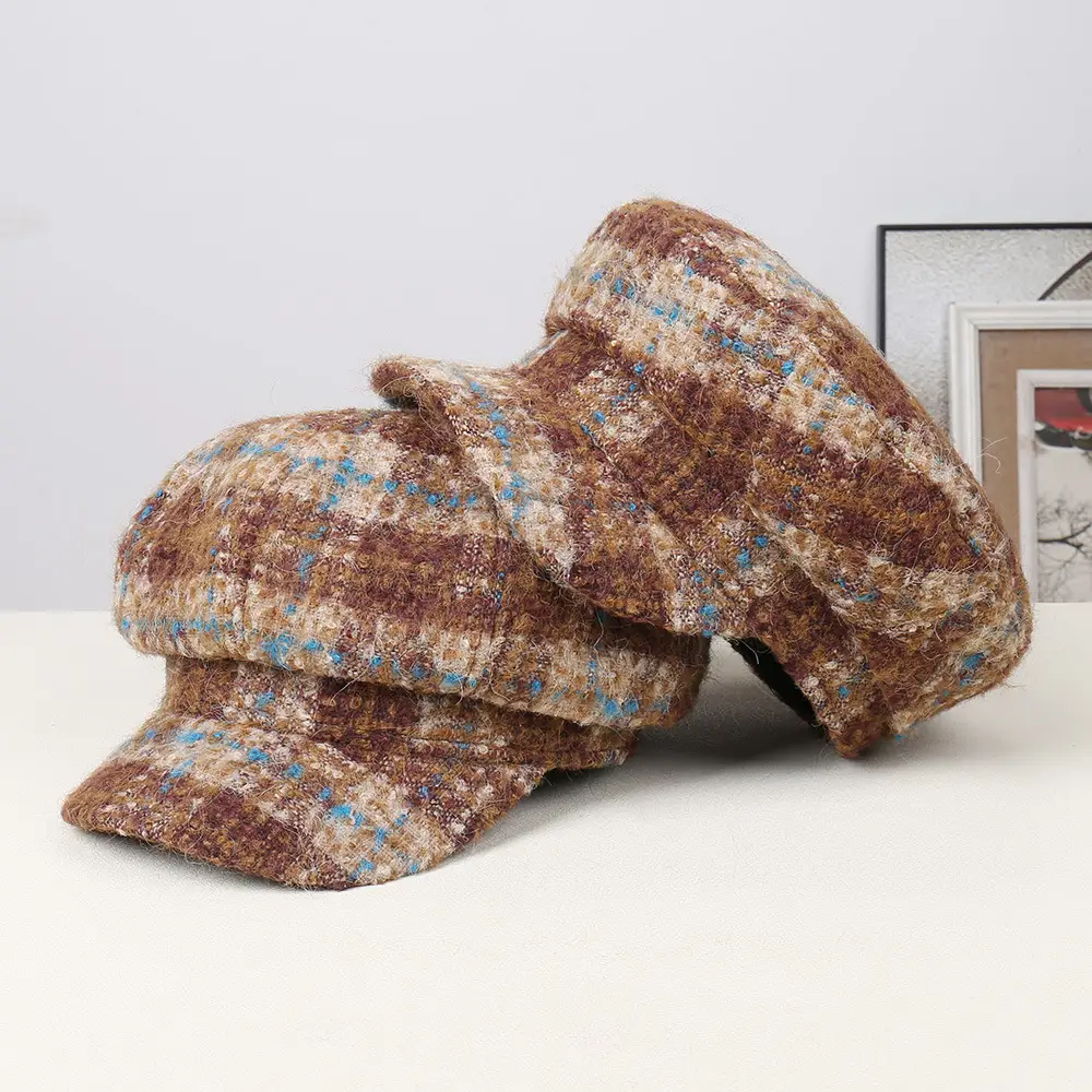 Korean Style Women's Autumn Winter Tweed Cap - Image 7