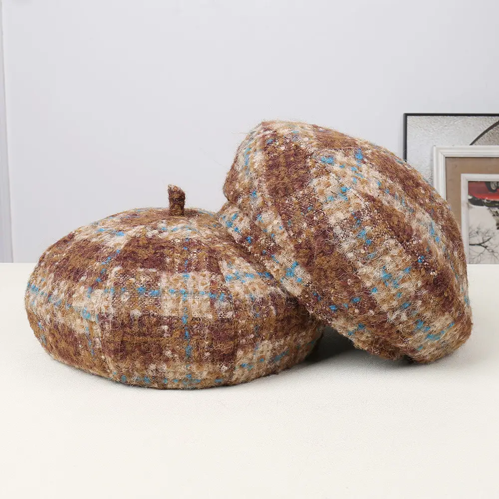 Korean Style Women's Autumn Winter Tweed Cap - Image 8