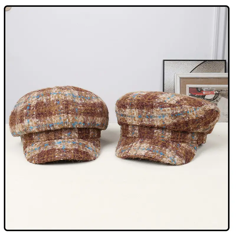 Korean Style Women's Autumn Winter Tweed Cap — feature 18