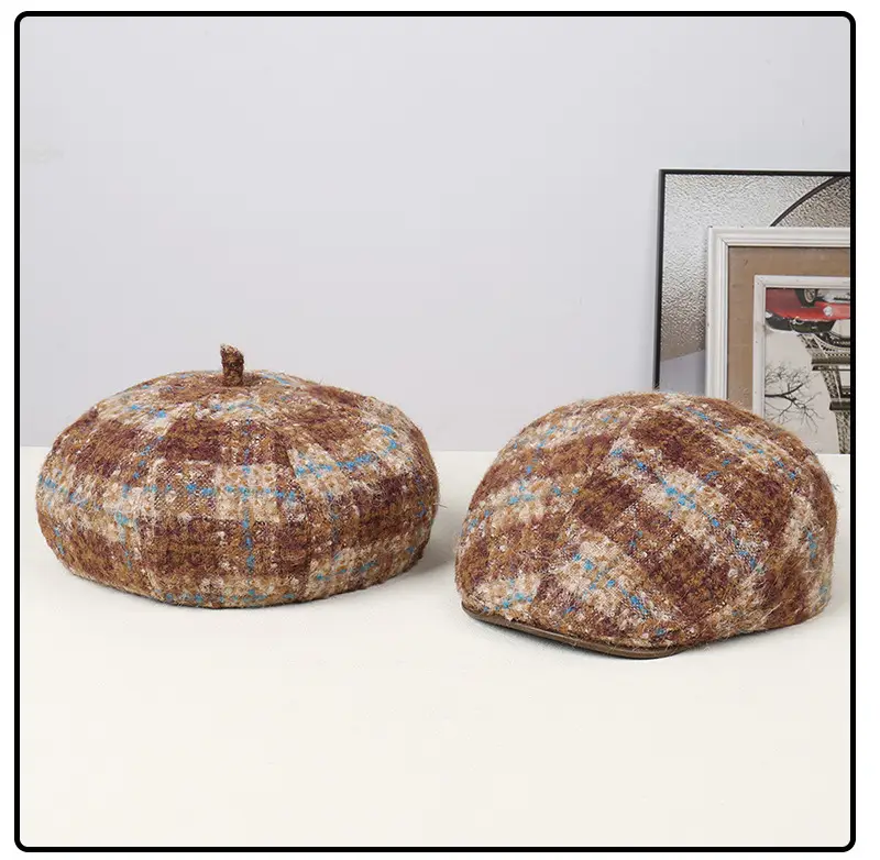 Korean Style Women's Autumn Winter Tweed Cap — feature 19