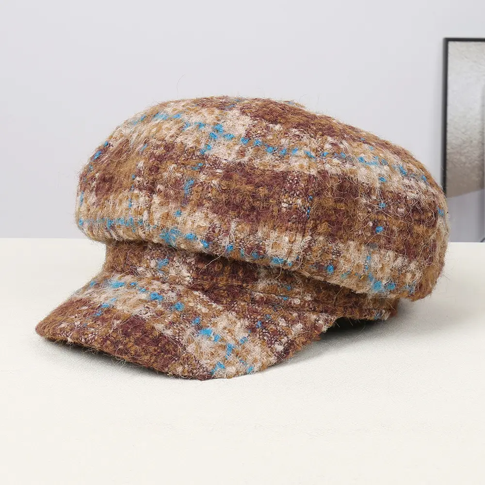 Korean Style Women's Autumn Winter Tweed Cap - Image 2