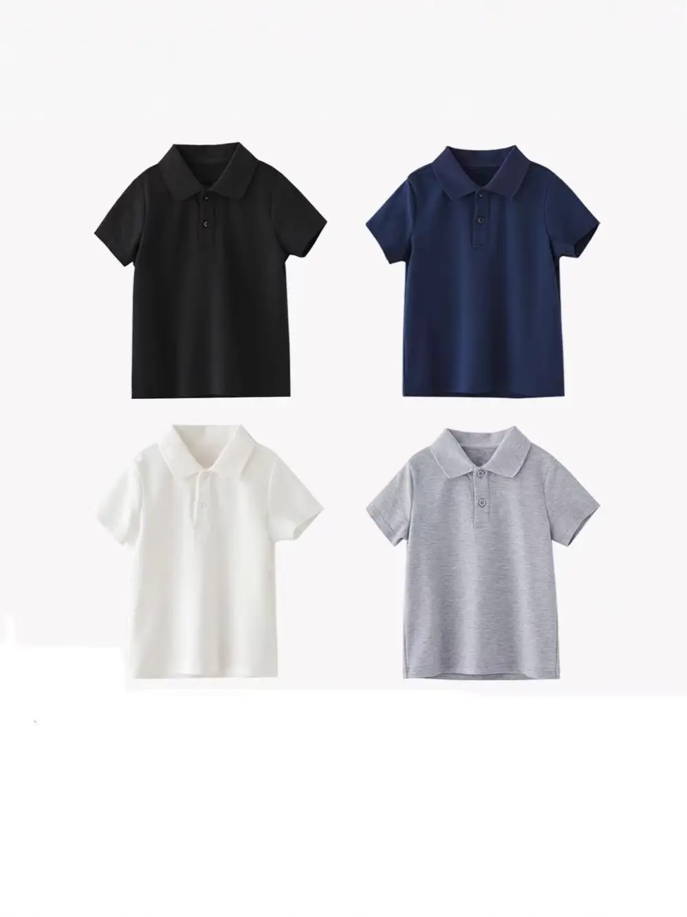 Children's Blue Polo T-Shirt Boys Girls Primary School Uniforms - Image 9