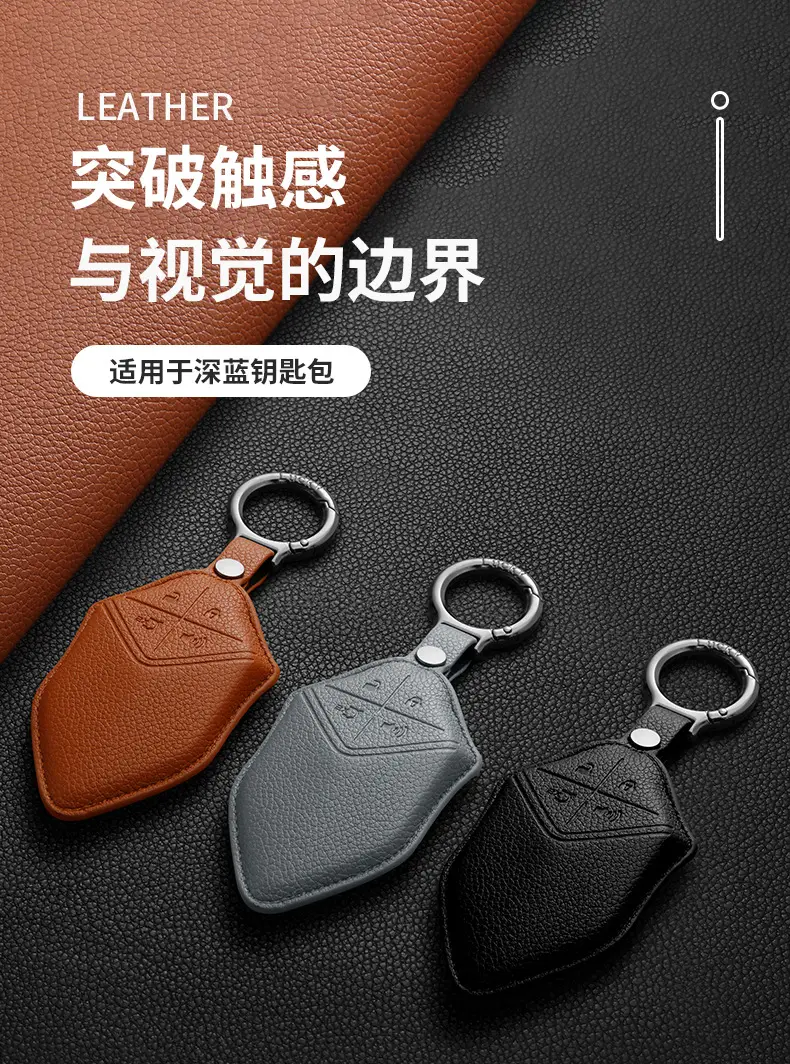 Deep Blue Key Ring with Leather Cover S7 S05 S07 — feature 2
