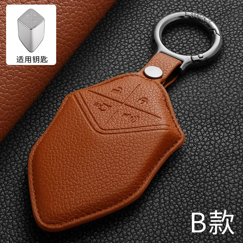 Deep Blue Key Ring with Leather Cover S7 S05 S07 - Image 2