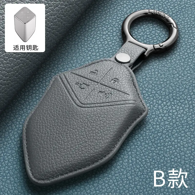 Deep Blue Key Ring with Leather Cover S7 S05 S07 - Image 3