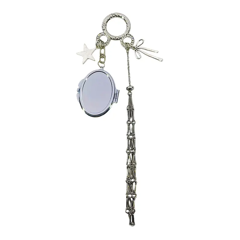 Cute Style High-End Personalized Love Mirror Pendant Stainless Steel Versatile Lipstick Mesh Keychain Pendant Wholesale Office, culture - Image 17