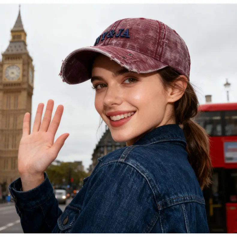 Washed Retro Letter Baseball Cap for Women Men — feature 15