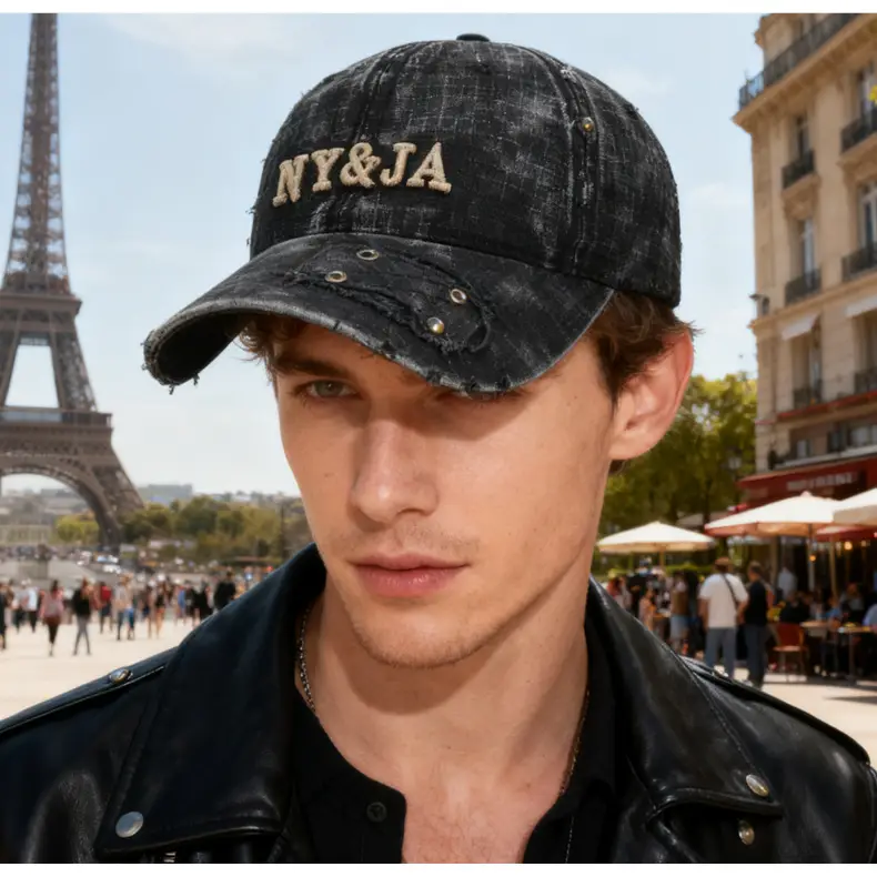 Washed Retro Letter Baseball Cap for Women Men — feature 17