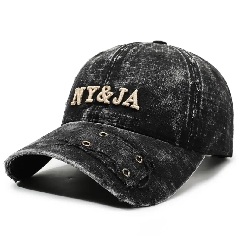 Washed Retro Letter Baseball Cap for Women Men - Image 2