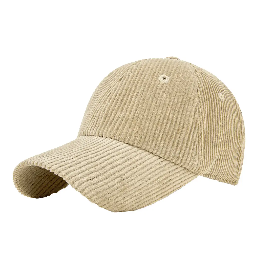 Purple Corduroy Peaked Cap for Men Winter Warm