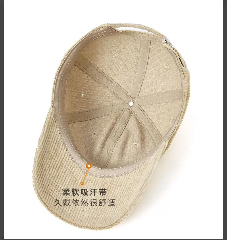 Purple Corduroy Peaked Cap for Men Winter Warm — feature 20