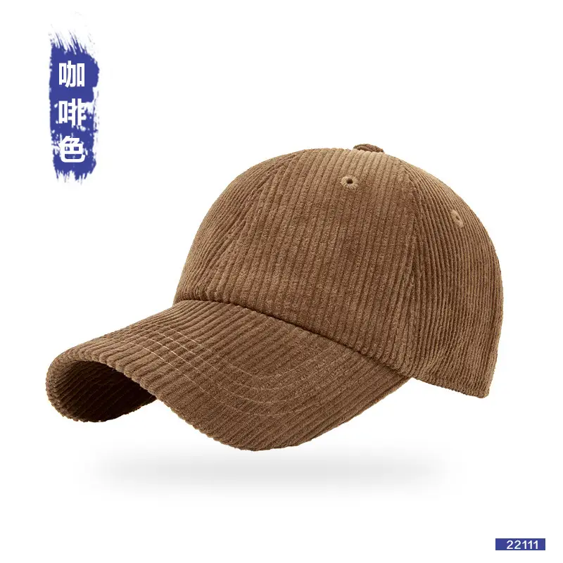 Purple Corduroy Peaked Cap for Men Winter Warm