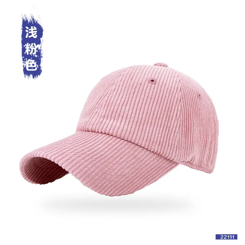 Purple Corduroy Peaked Cap for Men Winter Warm