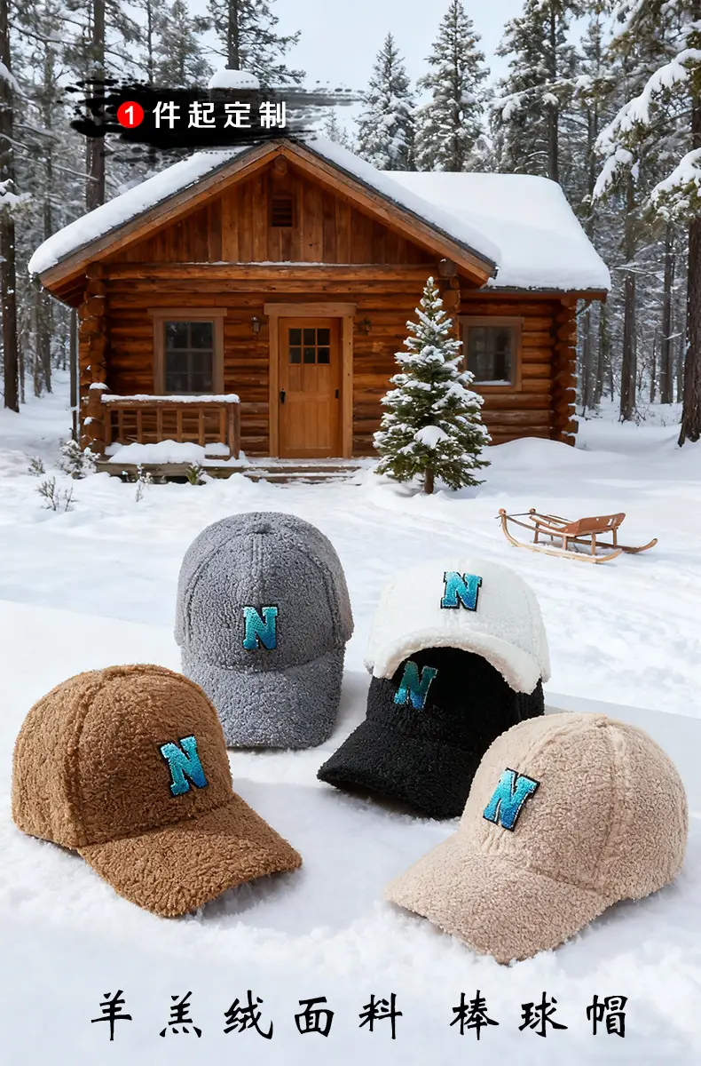 Men's Wool Letter Cap Autumn Winter Warm Gradient — feature 2