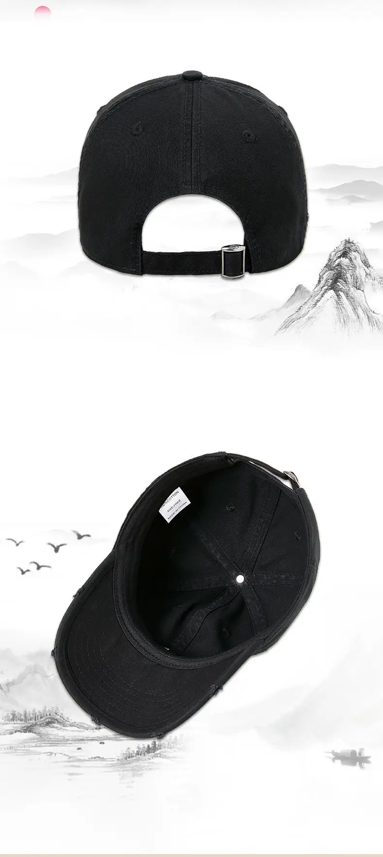Men Letter Embroidered Baseball Cap Large Circumference Soft Brim — feature 13