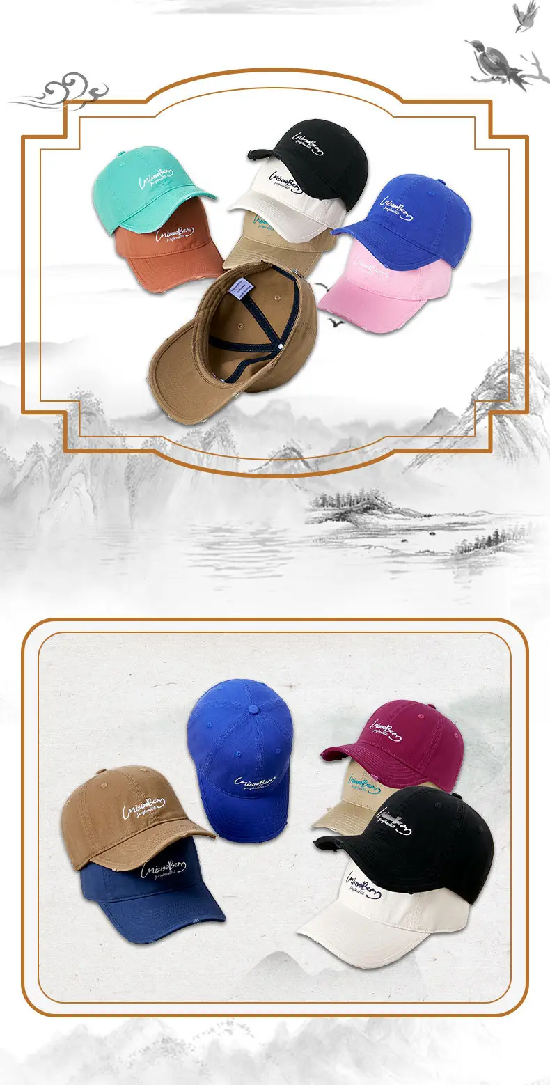 Men Letter Embroidered Baseball Cap Large Circumference Soft Brim — feature 9