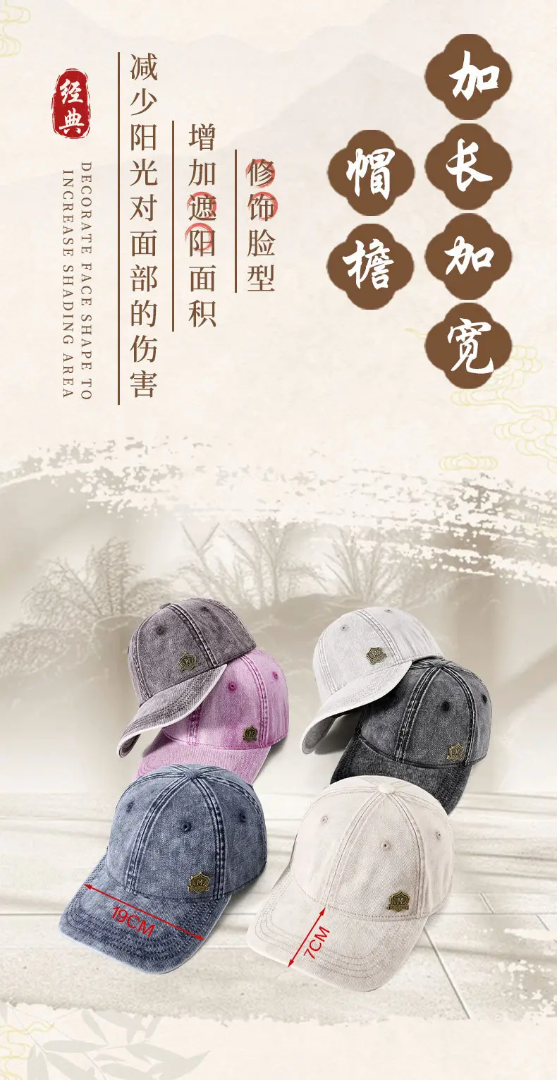 Gray Wash Denim Baseball Cap for Men — feature 5