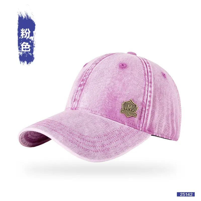 Gray Wash Denim Baseball Cap for Men - Image 4