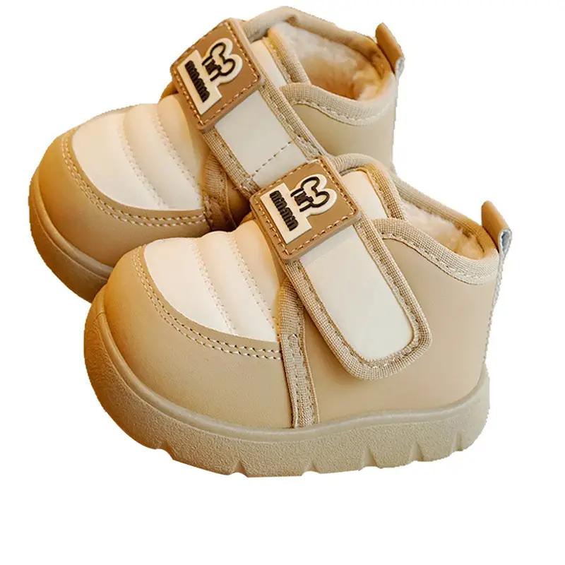 Toddler Winter Velvet Shoes Black Thick Sole