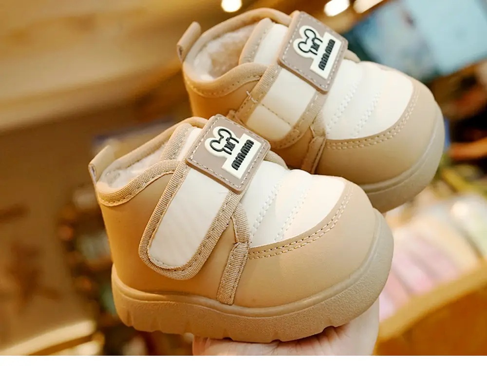 Toddler Winter Velvet Shoes Black Thick Sole — feature 4