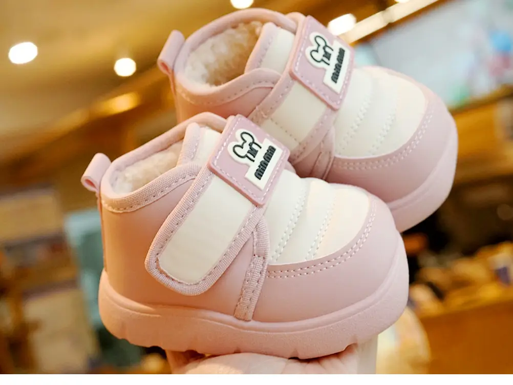 Toddler Winter Velvet Shoes Black Thick Sole — feature 6