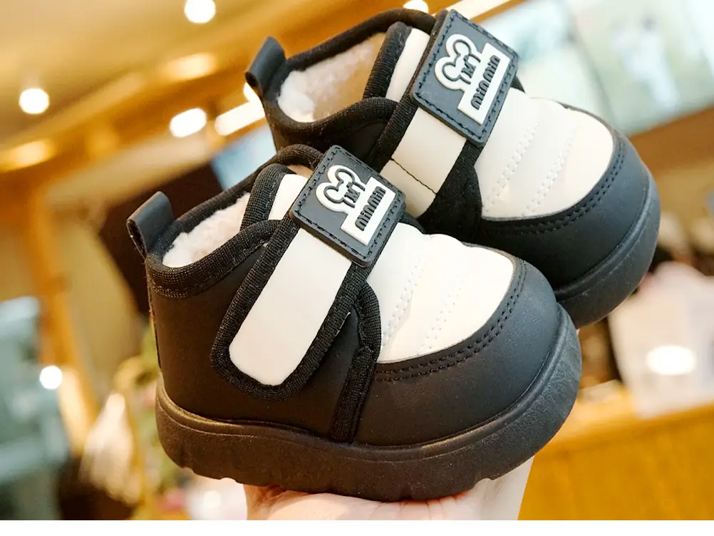 Toddler Winter Velvet Shoes Black Thick Sole — feature 8