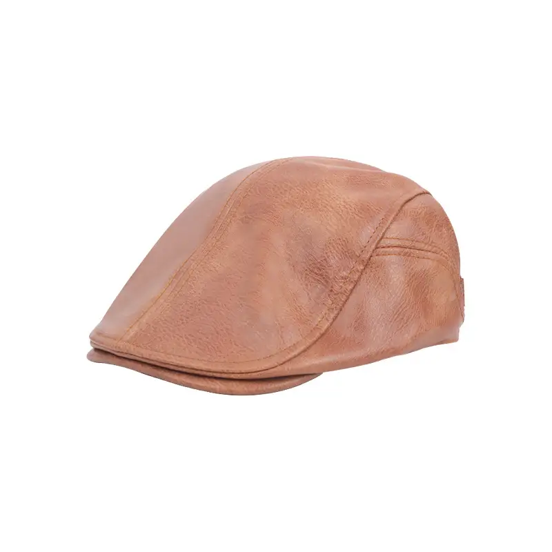 Women's New Forward PU Leather Peaked Cap Tan - Image 8