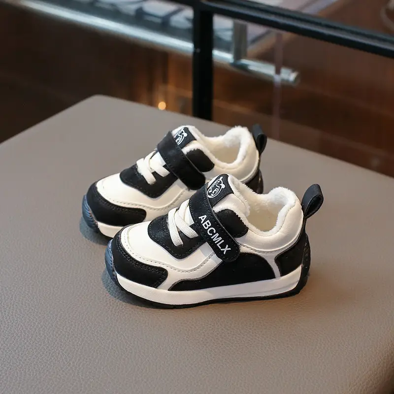 Baby Boy Winter Warm Sneakers Green White Soft Sole