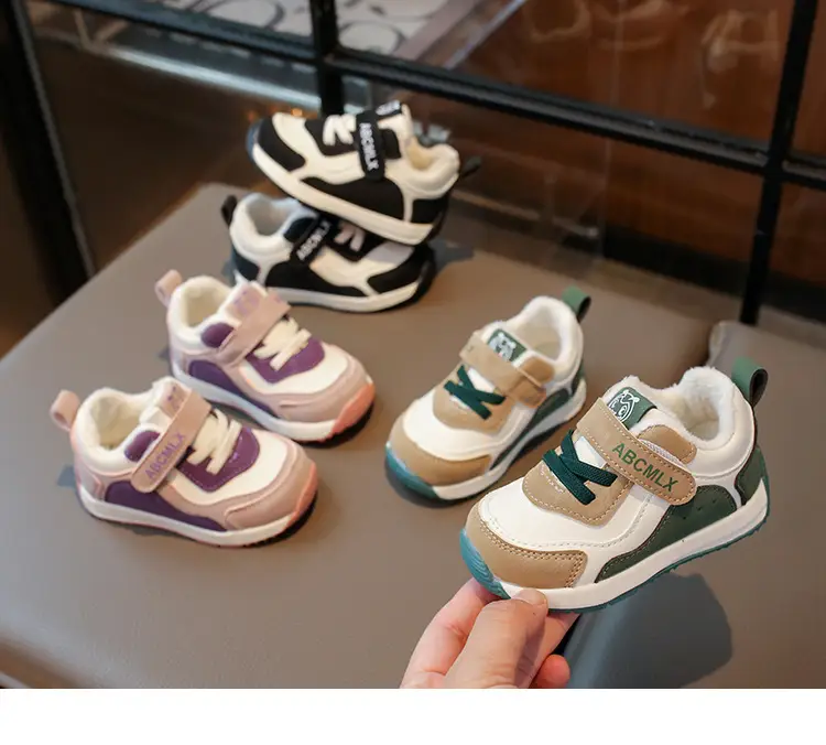 Baby Boy Winter Warm Sneakers Green White Soft Sole — feature 12